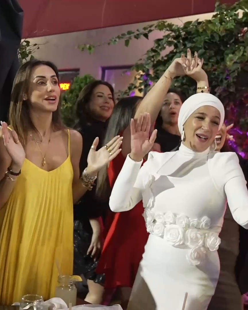 Guests dancing at a celebration at Layali Miami