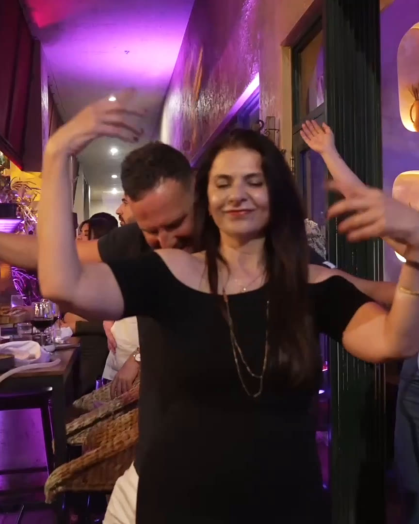 Guests dancing between the tables at Layali Miami