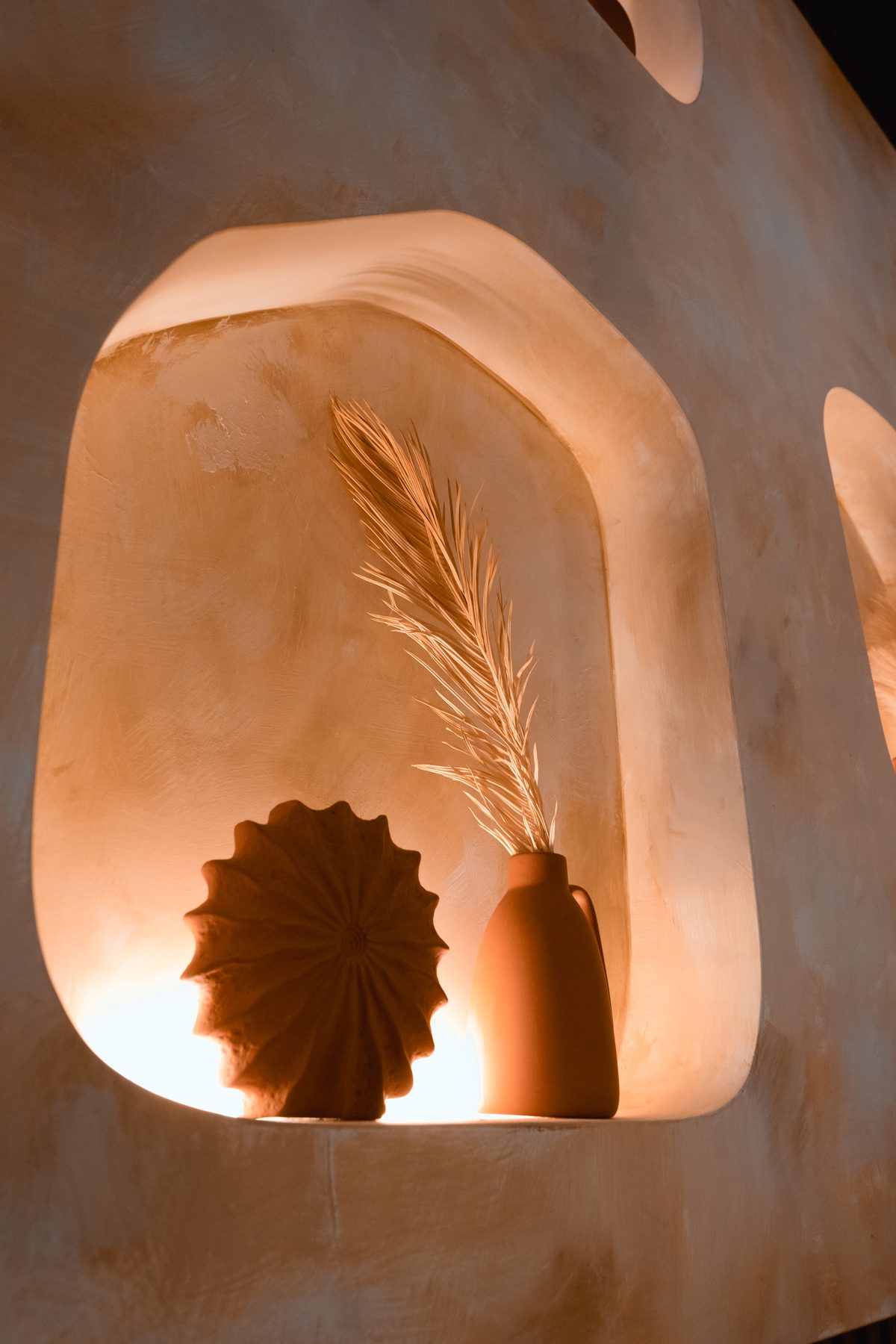 Terracotta wall niche at Layali Miami