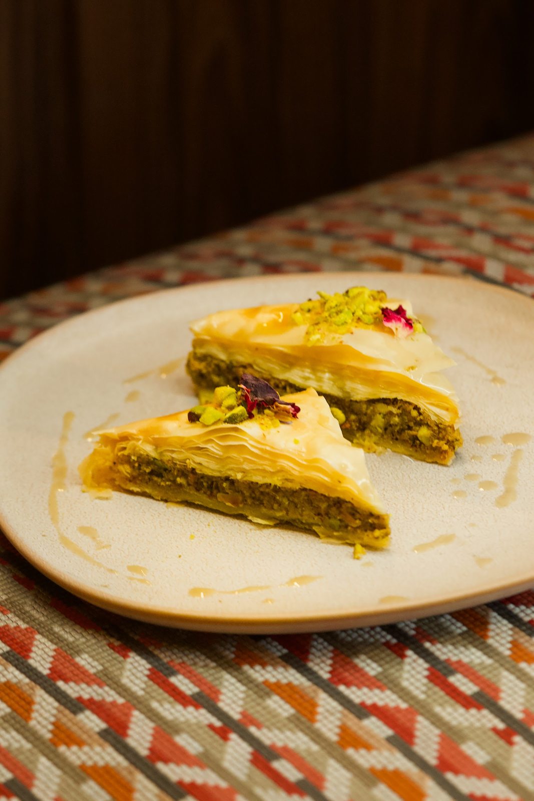 Pistachio baklava at Layali Miami